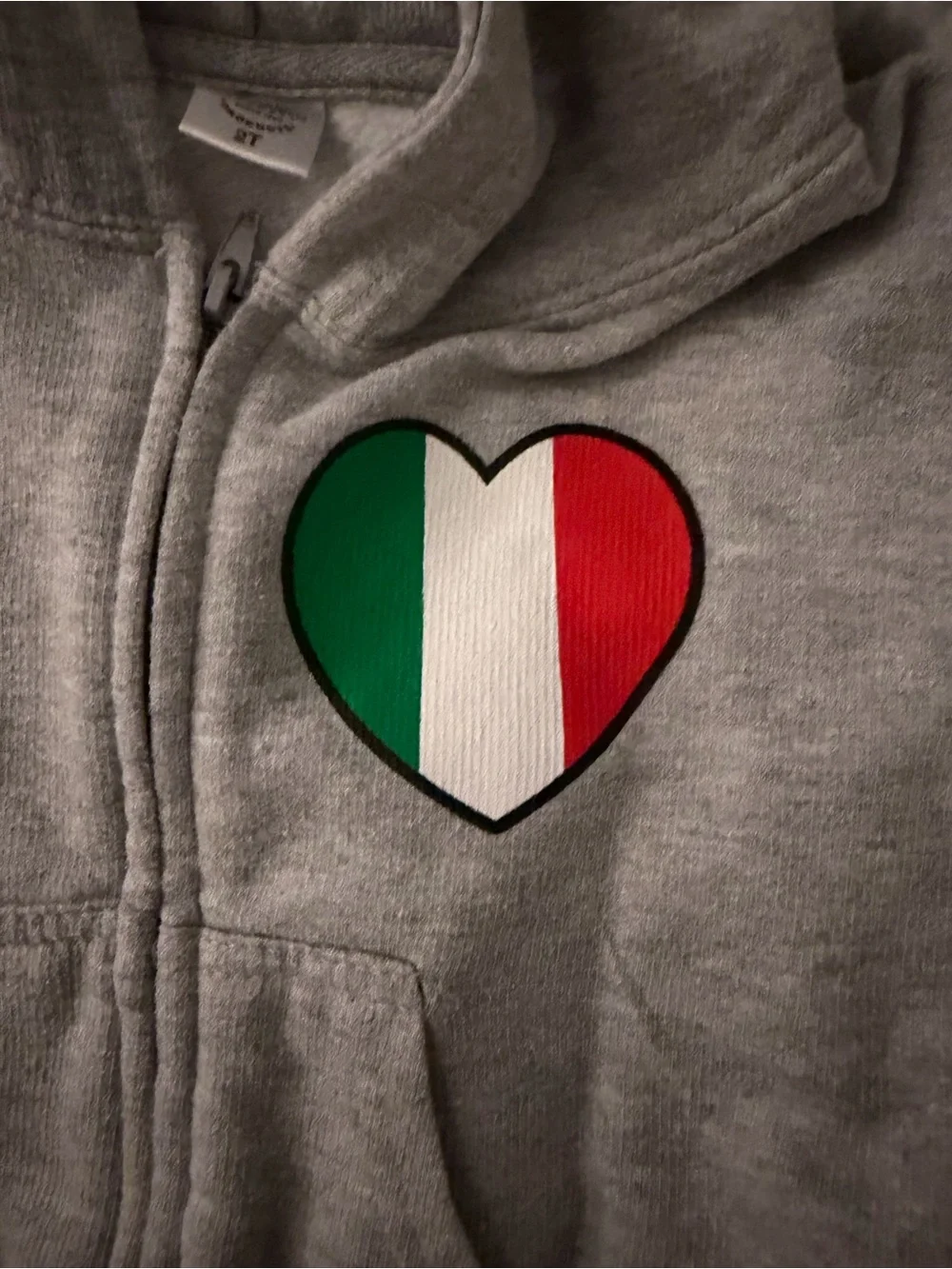 Jon Lauren Italian Princess Zip Hoodie with Italian Flag Heart